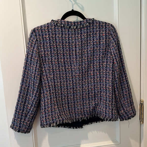 Ann Taylor Multi-Colour Boucle Fringe Blazer Size 4 - Picture 3 of 6